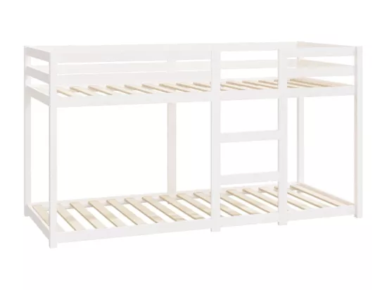Lit superposé sans matelas blanc 80x200 cm bois de pin massif