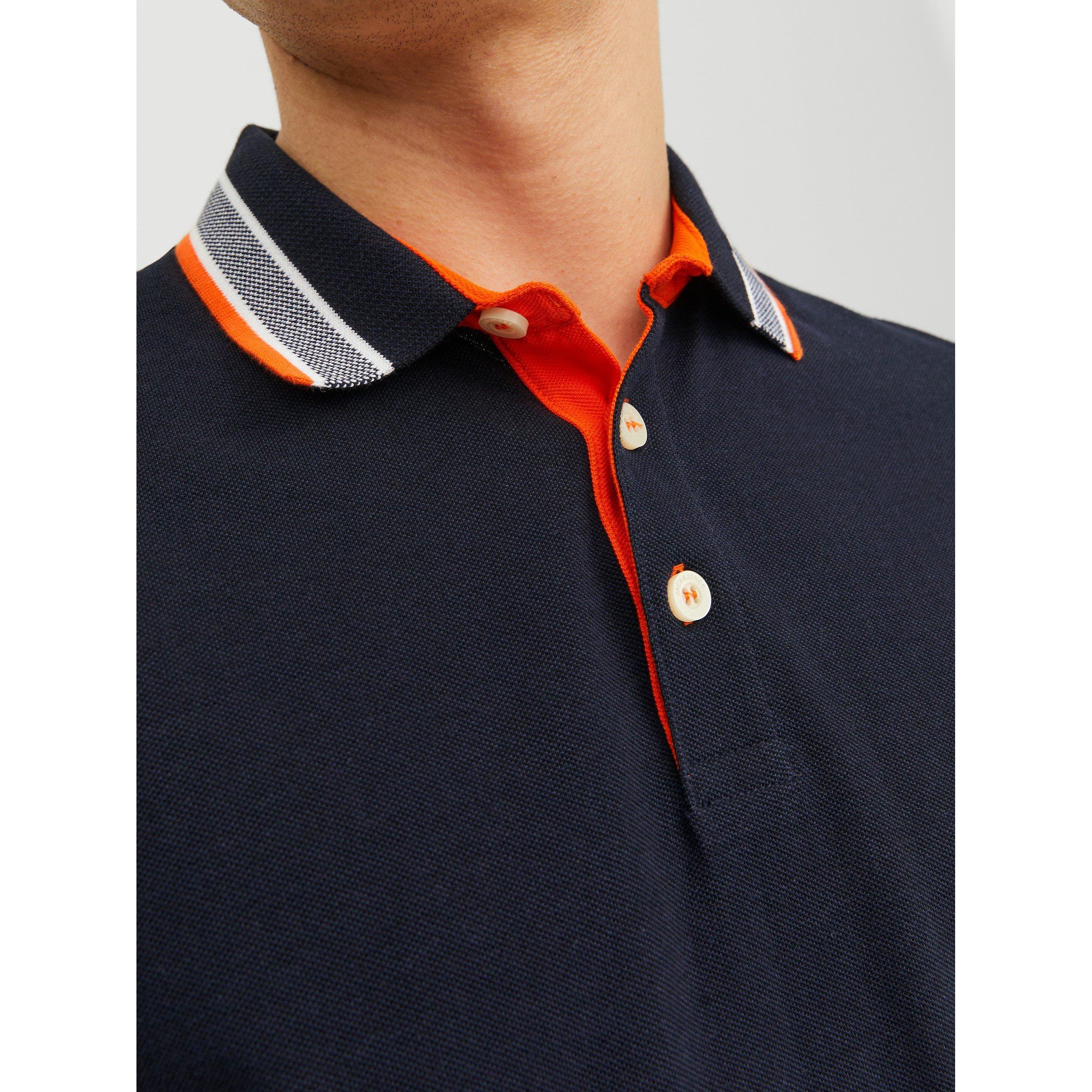 Jack and Jones Paulos Tipped Pique Short Sleeve Polo Shirt