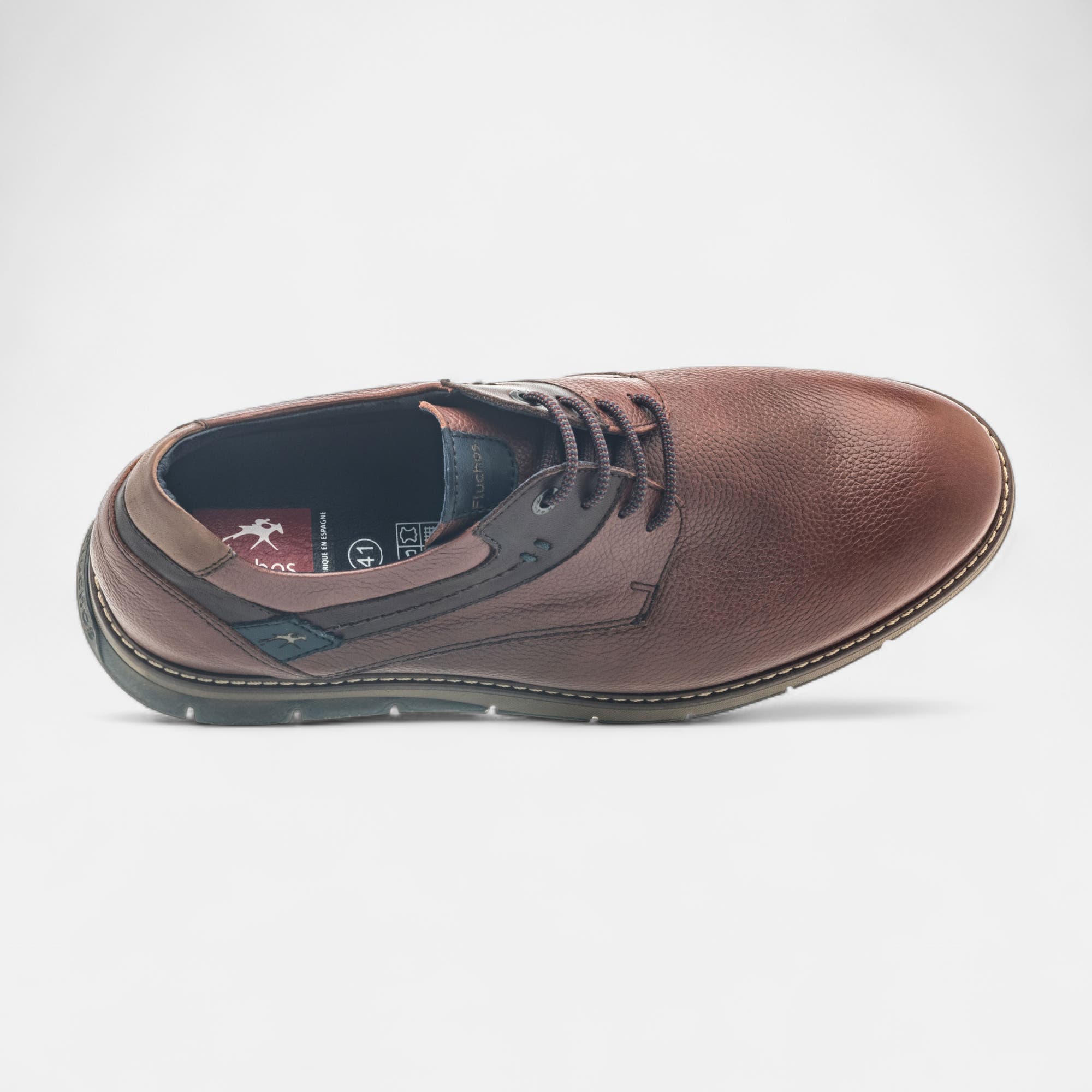 Derbies pieds sensibles Homme en cuir cognac