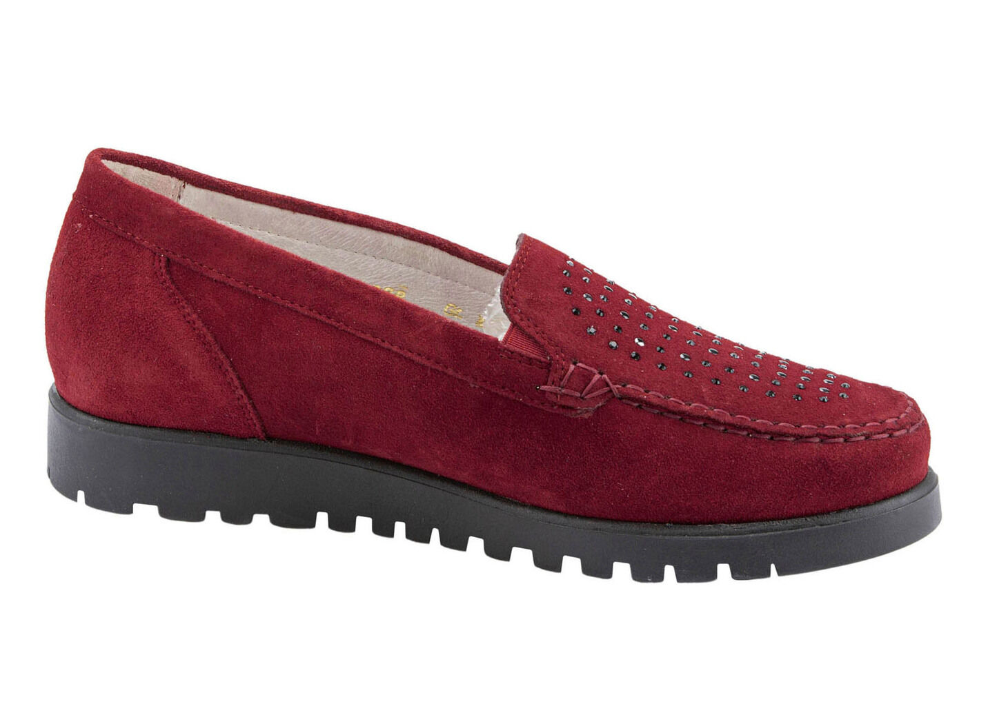 Waldläufer Mokassin-Slipper mit Glitzer-Applikationen