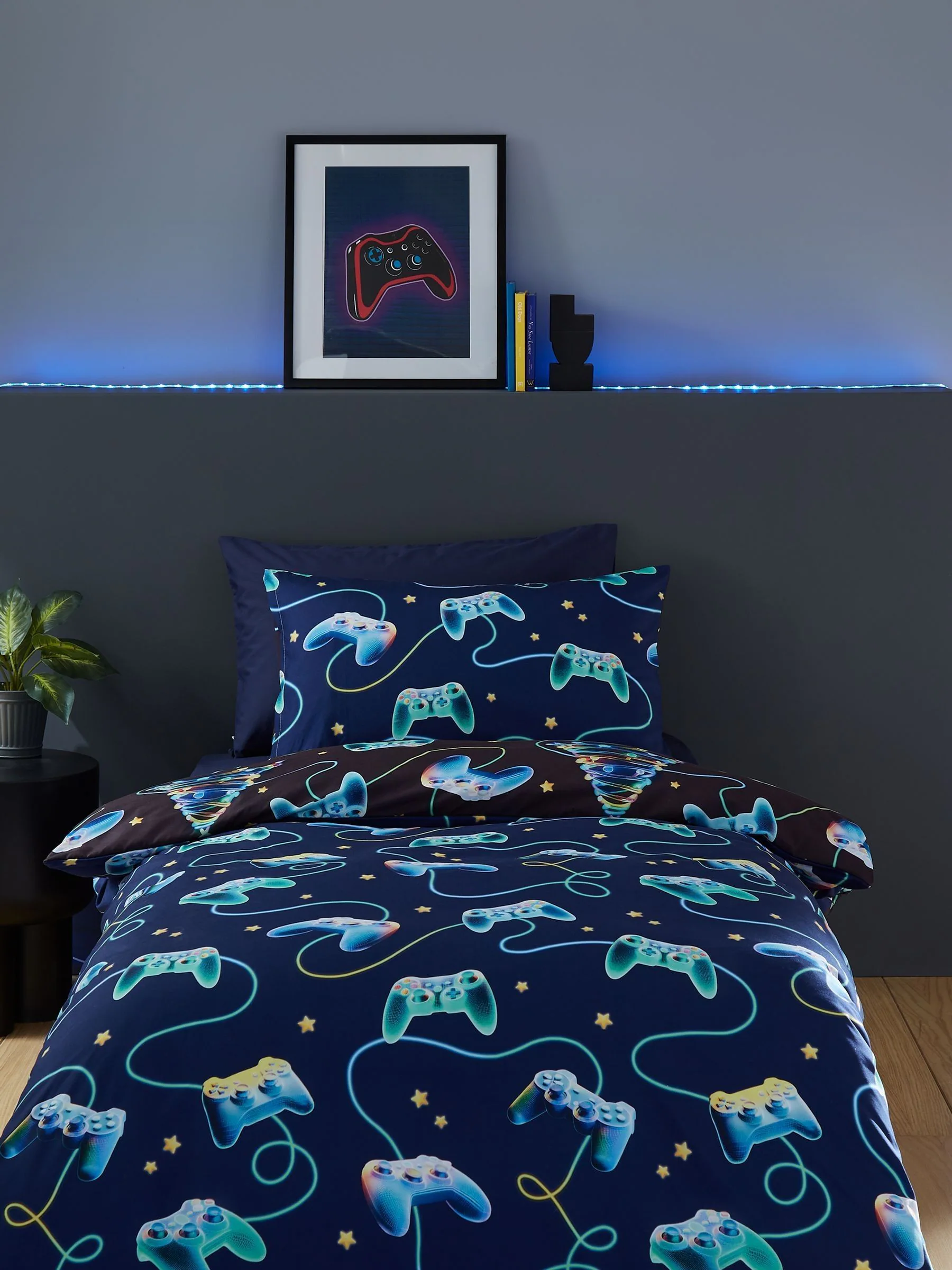 Catherine Lansfield So Soft omkeerbare dekbedovertrekset met kerstthema voor gamers