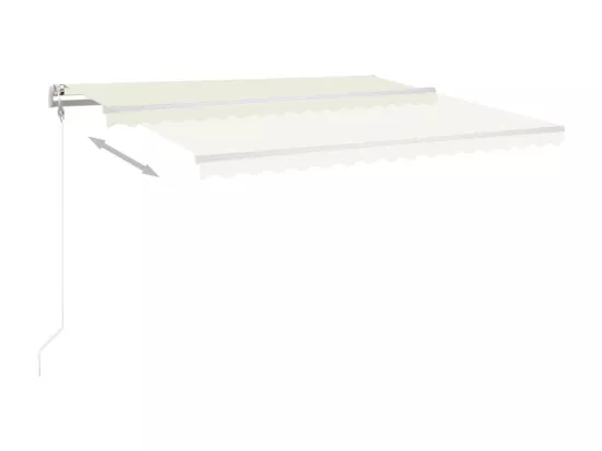 Auvent manuel rétractable avec poteaux 4,5x3 m Crème