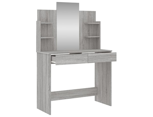 VIDAXL - Coiffeuse avec miroir sonoma gris 96x39x142 cm