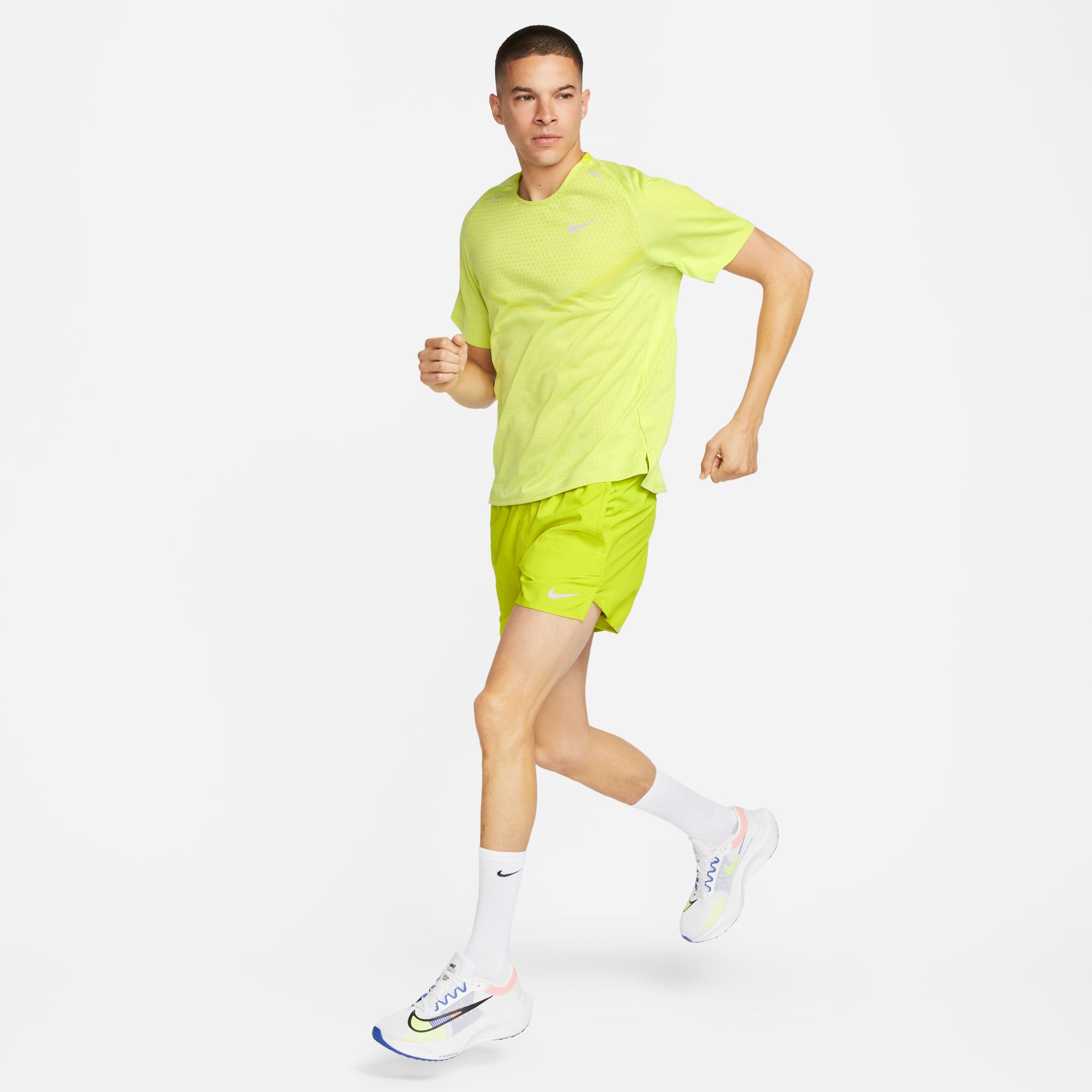 TechKnit Running Tee Herre 308/Bright Cactus/Light Lemon Twist