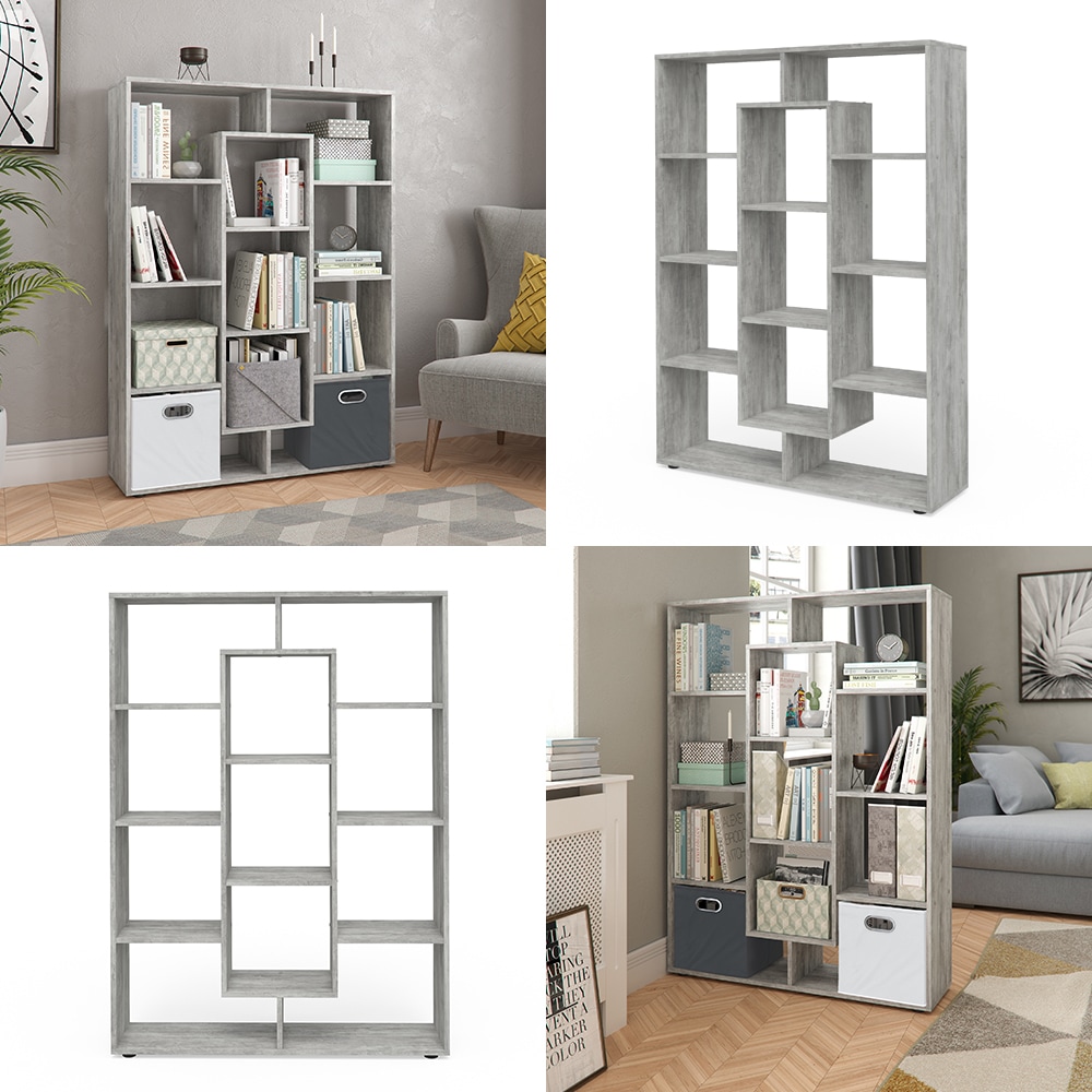Vicco Raumteiler Bücherregal Standregal Wandregal Büroregal 11 Fächer Beton
