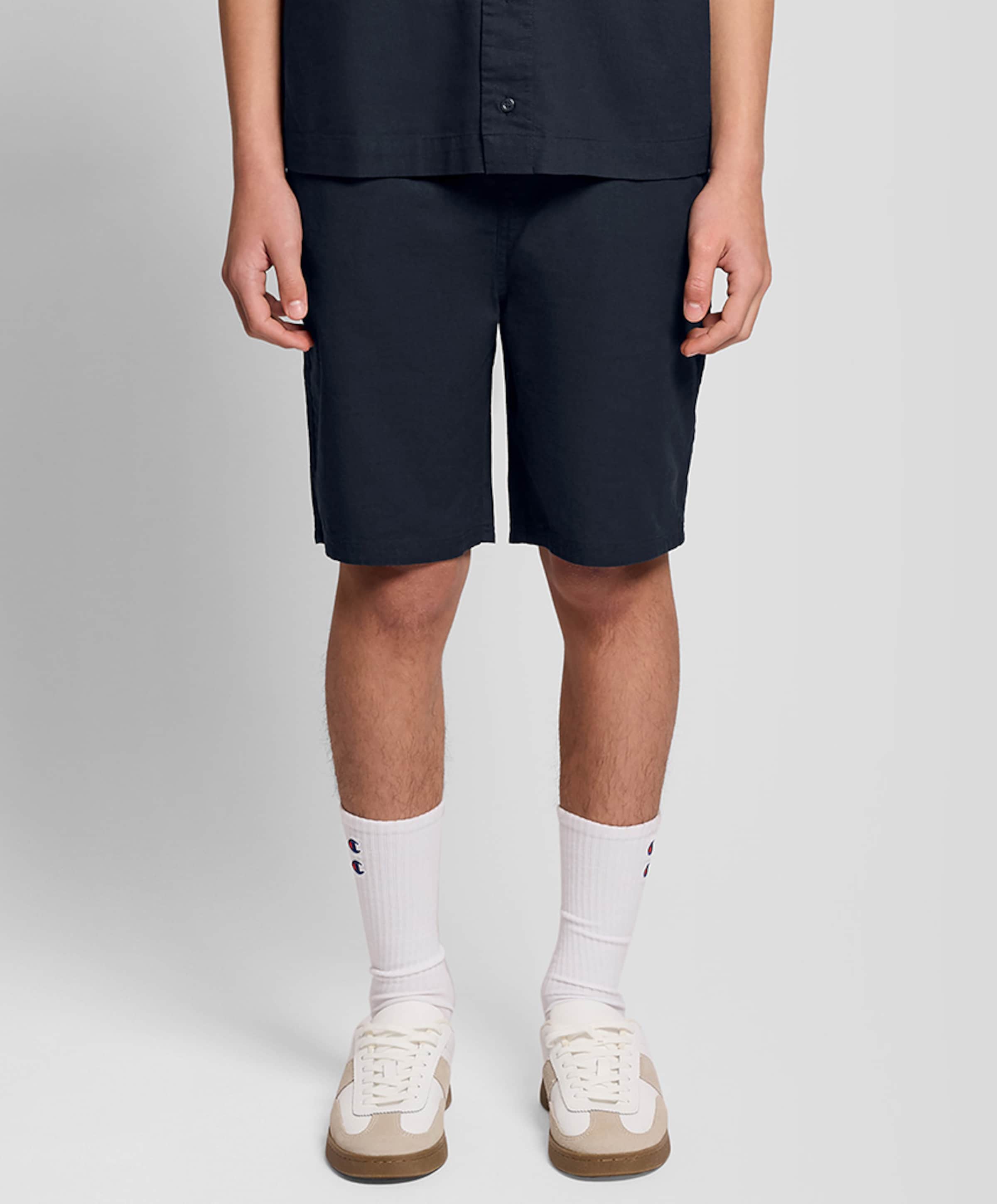 Lyle & Scott Linen blend shorts jongens korte broek blauw