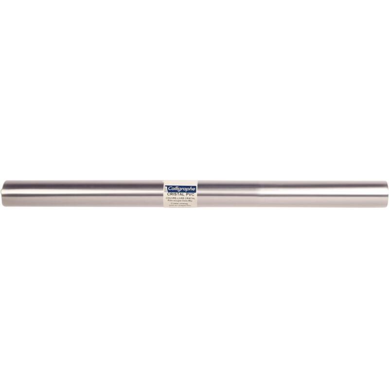 Rouleau couvre-livres cristal non adhésif PVC 8/100ème 5 m x 0,45 m Présentoir - Transparent