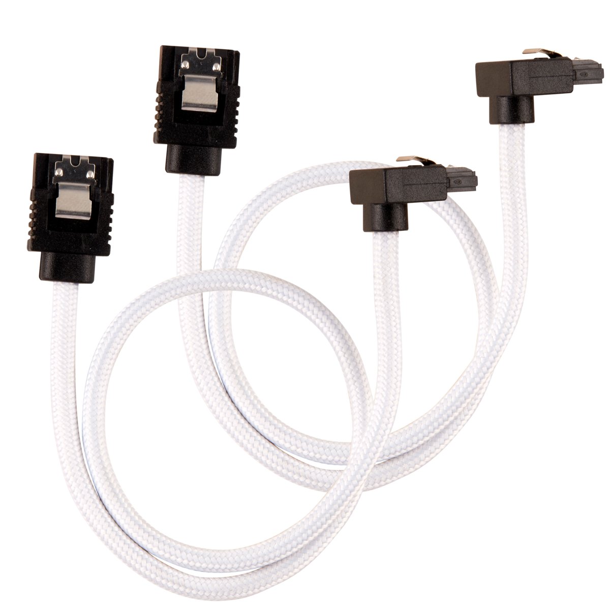 Corsair SATA gainé coudé - 30 cm - blanc