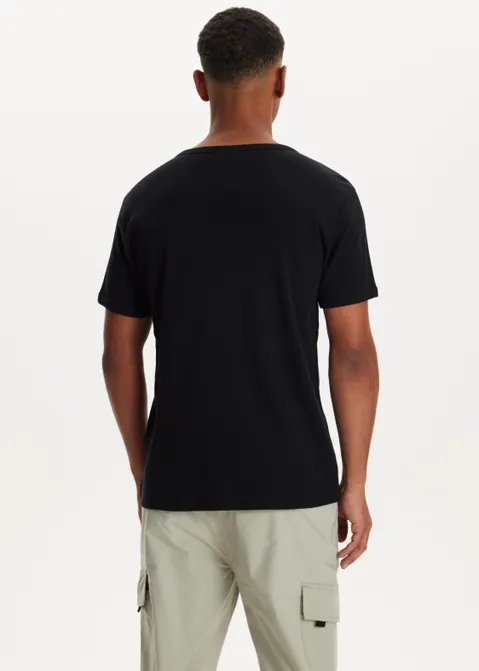 Basic rib t-shirt zwart (ZWART)