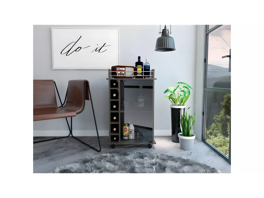 Chariot de bar dukat avec porte en verre, 89 à x 41,5 cm P x 55 cm P, est une presse