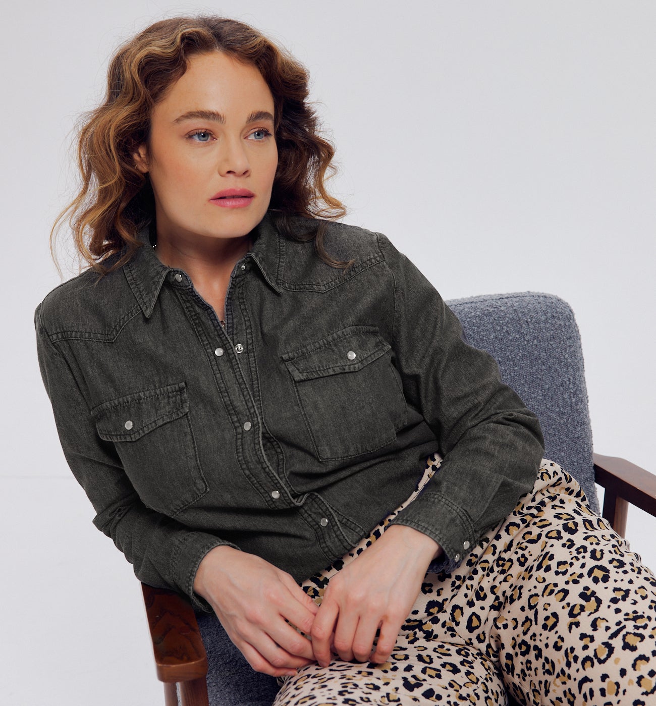 Chemise en jean Femme - Jeans gris