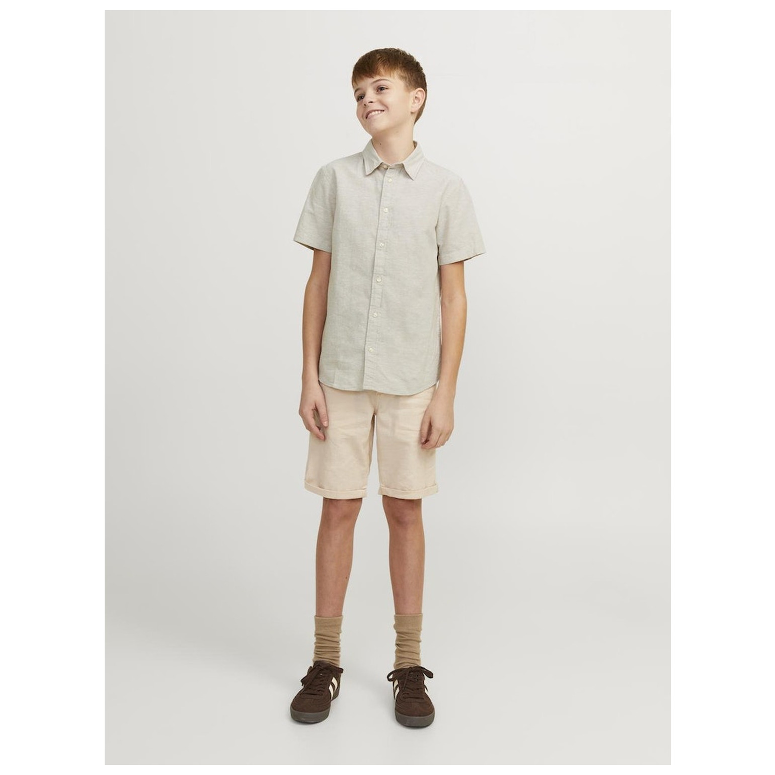 Jack & Jones JJELINEN BLEND SHIRT SS SN JNR