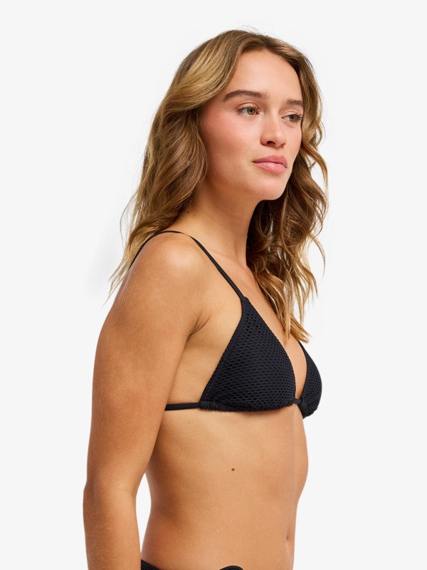 Roxy Island Tiki Tri Haut de bikini triangle Noir Femme
