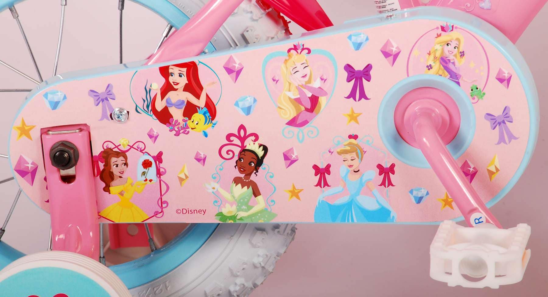 TPFSports Disney Princess Kinderfahrrad - Mädchen - 12 Zoll - 2 Handbremsen - Pink