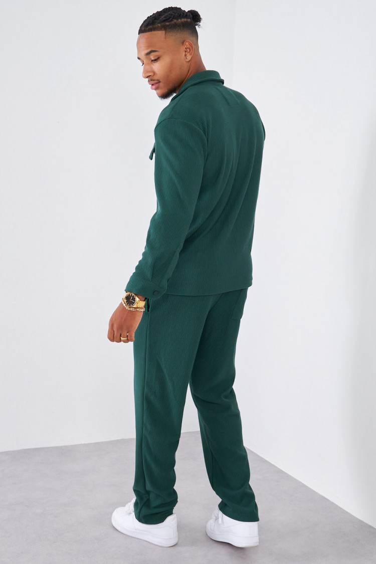 Ensemble 2 pièces chemise + pantalon vert foncé