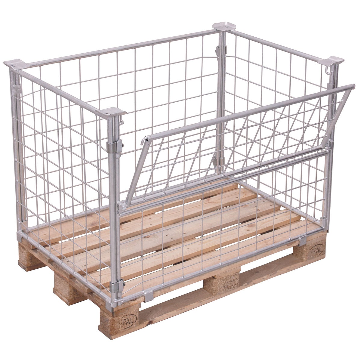 VARIOfit palletopzetrand type 64 van gegalvaniseerd staal, afmetingen 1200x1000mm, hoogte 1200mm
