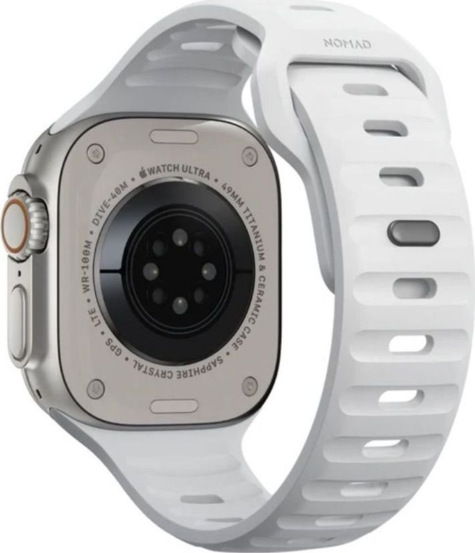 Nomad - Sport Band FKM - Wit - Voor Apple Watch Series 1 t/m 9 / SE (38/40/41 mm) en Series 10 / 11 (42 mm)