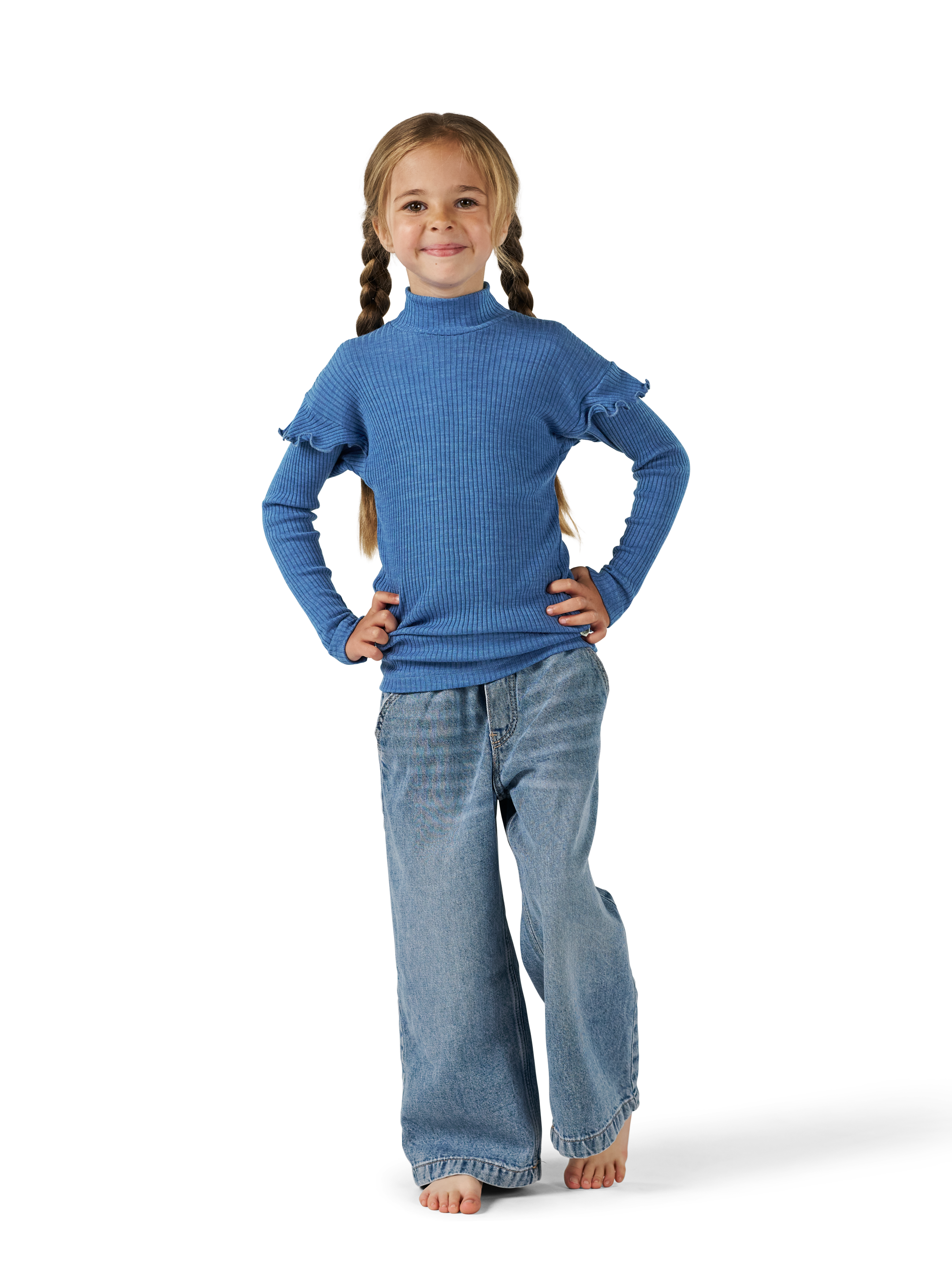 Shirt met hoge hals van merinwol voor kinderen