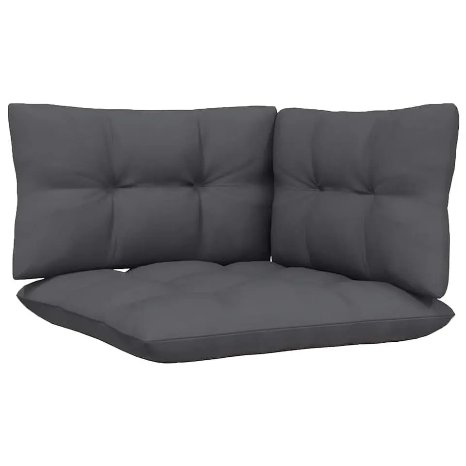 vidaXL - Loungeset - Grijs - Grenenhout - 3 stuks - Met kussens