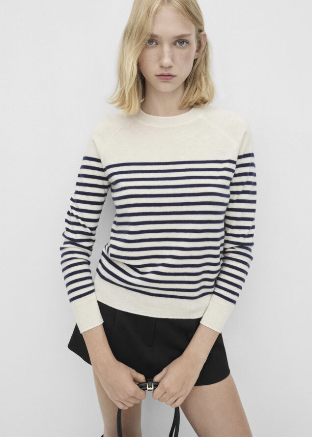 MANGO 100% wool sweater Light beige