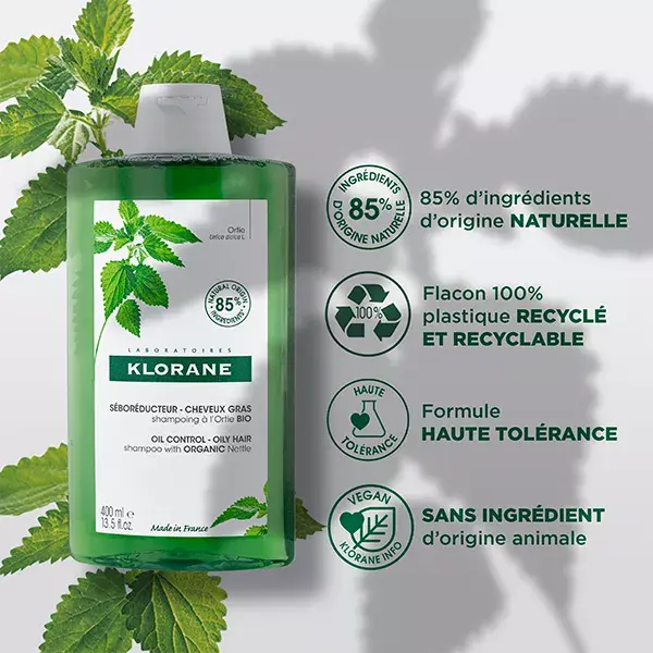 Shampoo Klorane Urtiga Redutor de Sebo 400ml