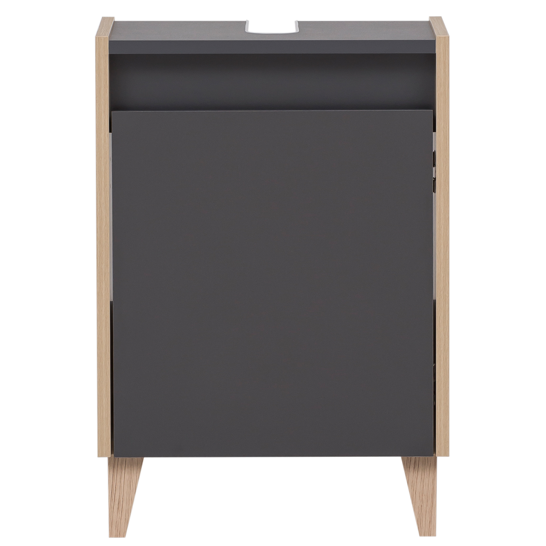 Waschbeckenunterschrank - anthrazit - Eiche hell - 41,8 cm