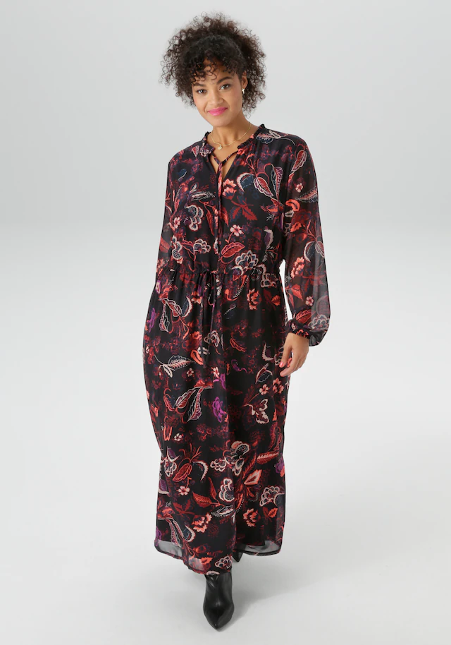 Aniston PLUS Maxikleid in Chiffon mit Blumen Print - NEUE KOLLEKTION