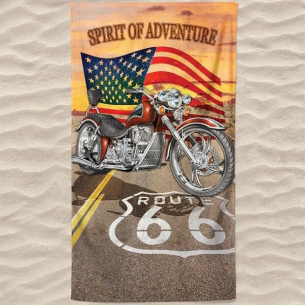 Toalha de Praia Microfibra Route 66 Spirit of Adventure 180 x 100 cm