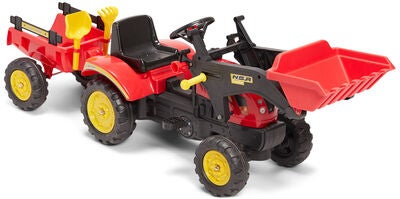 Alex's Garage Trampetraktor Med Skuff, Rød