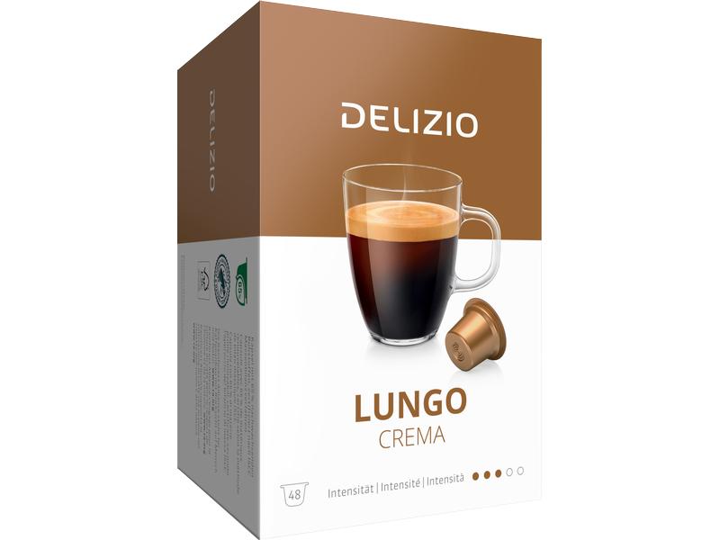 Delizio Kaffeekapseln Lungo Crema 2 x 48 Stück Kunststoffkapseln für das Delizio-System