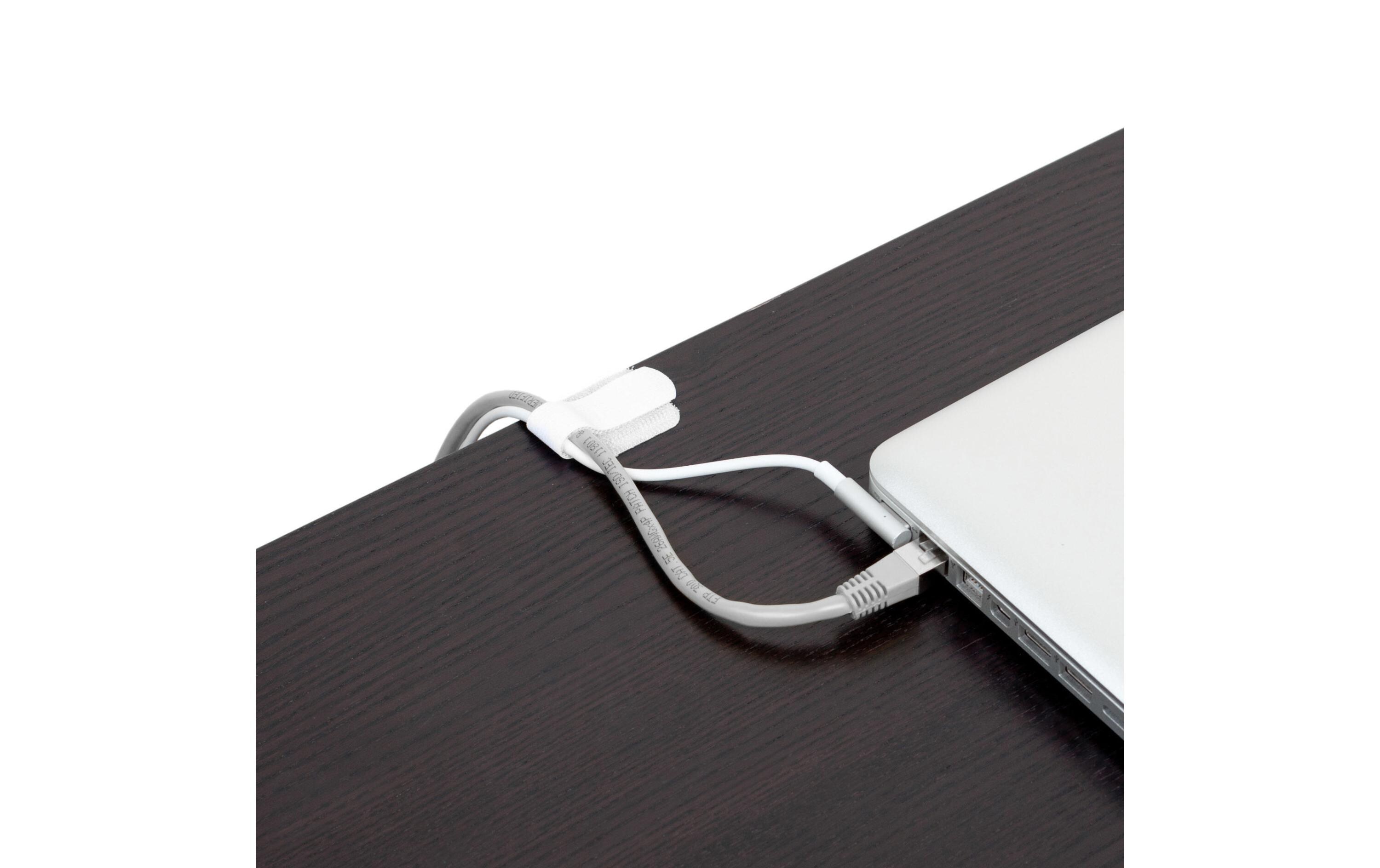 Klettkabelhalter WALL STRAPS 3 x 9 cm Weiss, 10 StückOrdnung statt Kabelsalat: Kabelhalter selbstklebend mit Klettverschluss