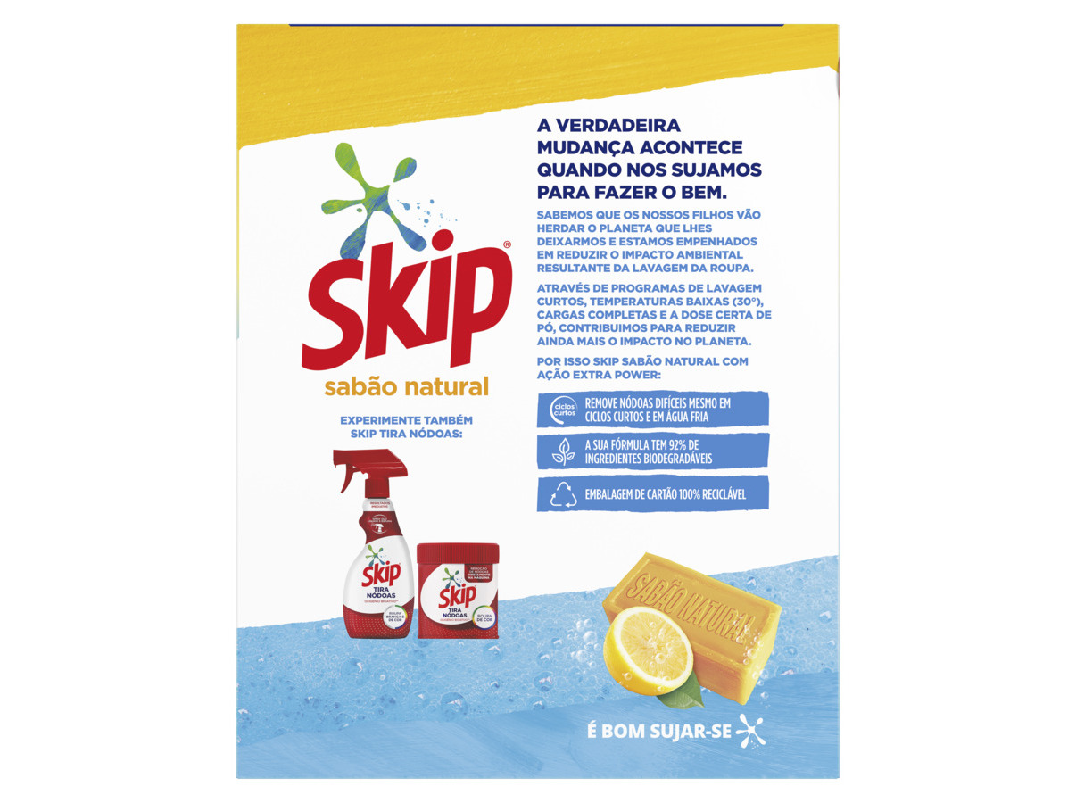 DETERGENTE ROUPA MÁQUINA PÓ SKIP SABÃO NATURAL 100D