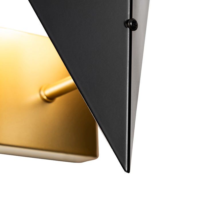 Design wandlamp, zwart met gouden accenten - Sinem