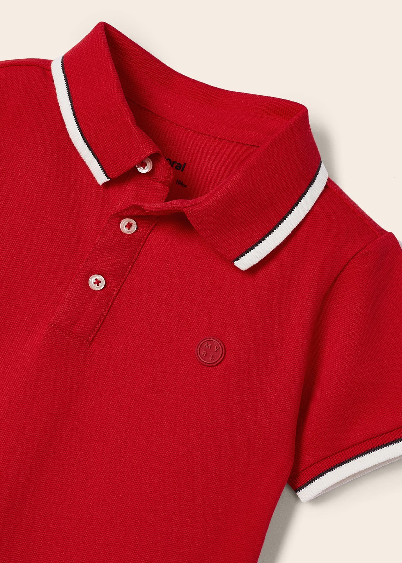 Camisa polo de manga curta em algodão sustentável para meninos