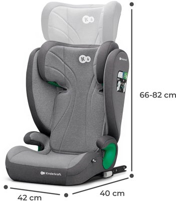Kinderkraft JUNIOR FIX 2 i-Size Bilstol, Rocket Grey