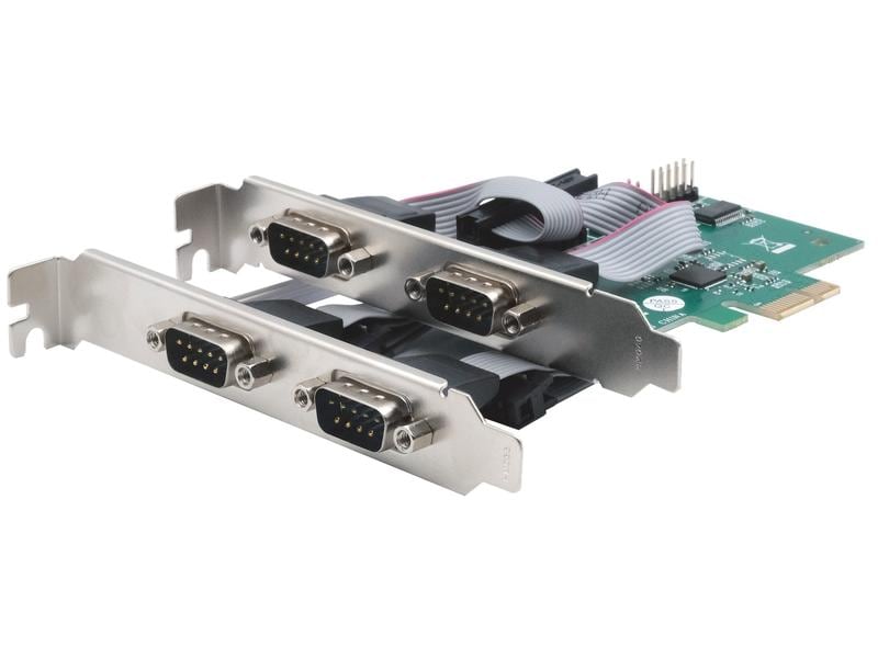 Exsys PCI-Express-Karte EX-46014 PCIe-Karte mit 4 seriellen RS-232-Anschlüssen