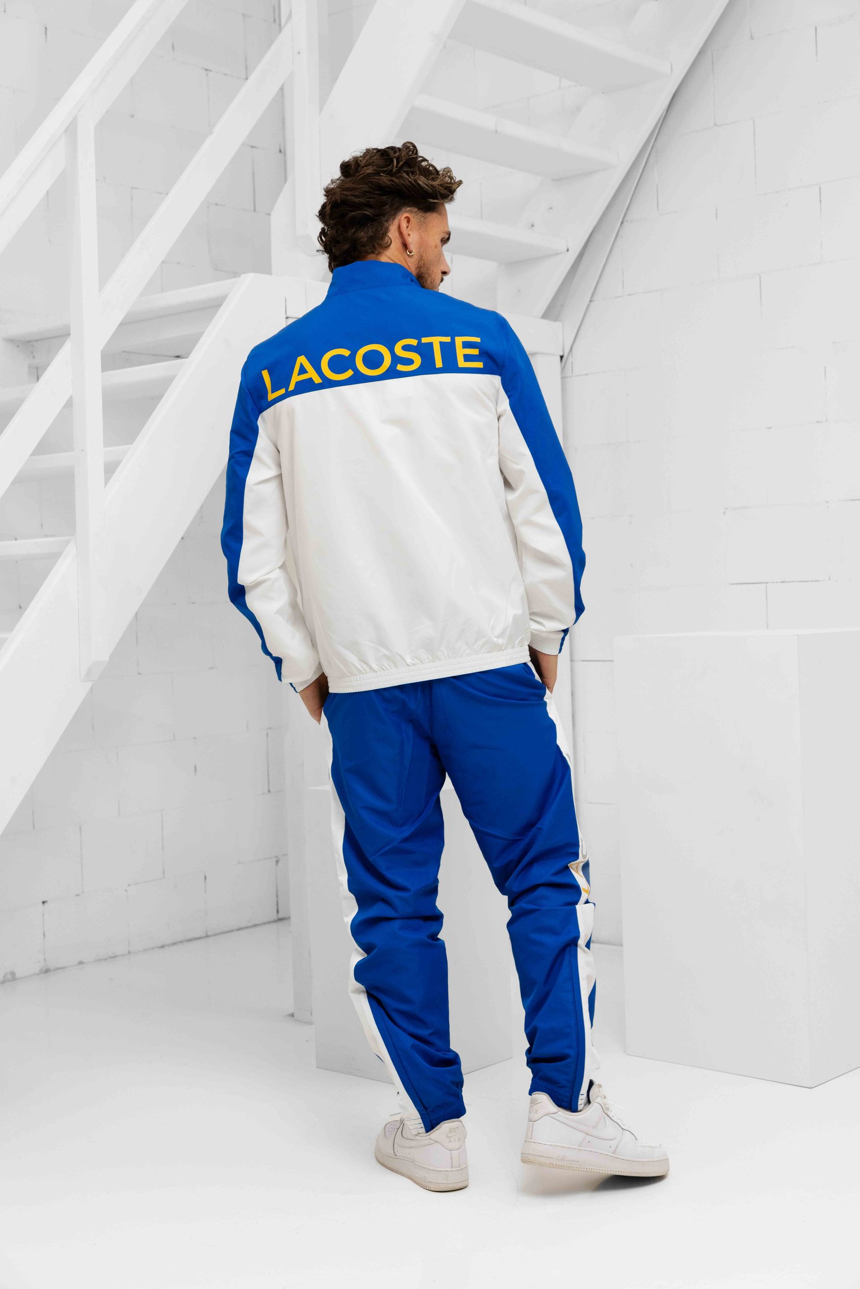 Lacoste Sport Print Trainingspak Heren Wit/Blauw