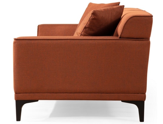 CONCEPT1 - Canapé tissu Petra 3 places orange 215 x 86 x h87