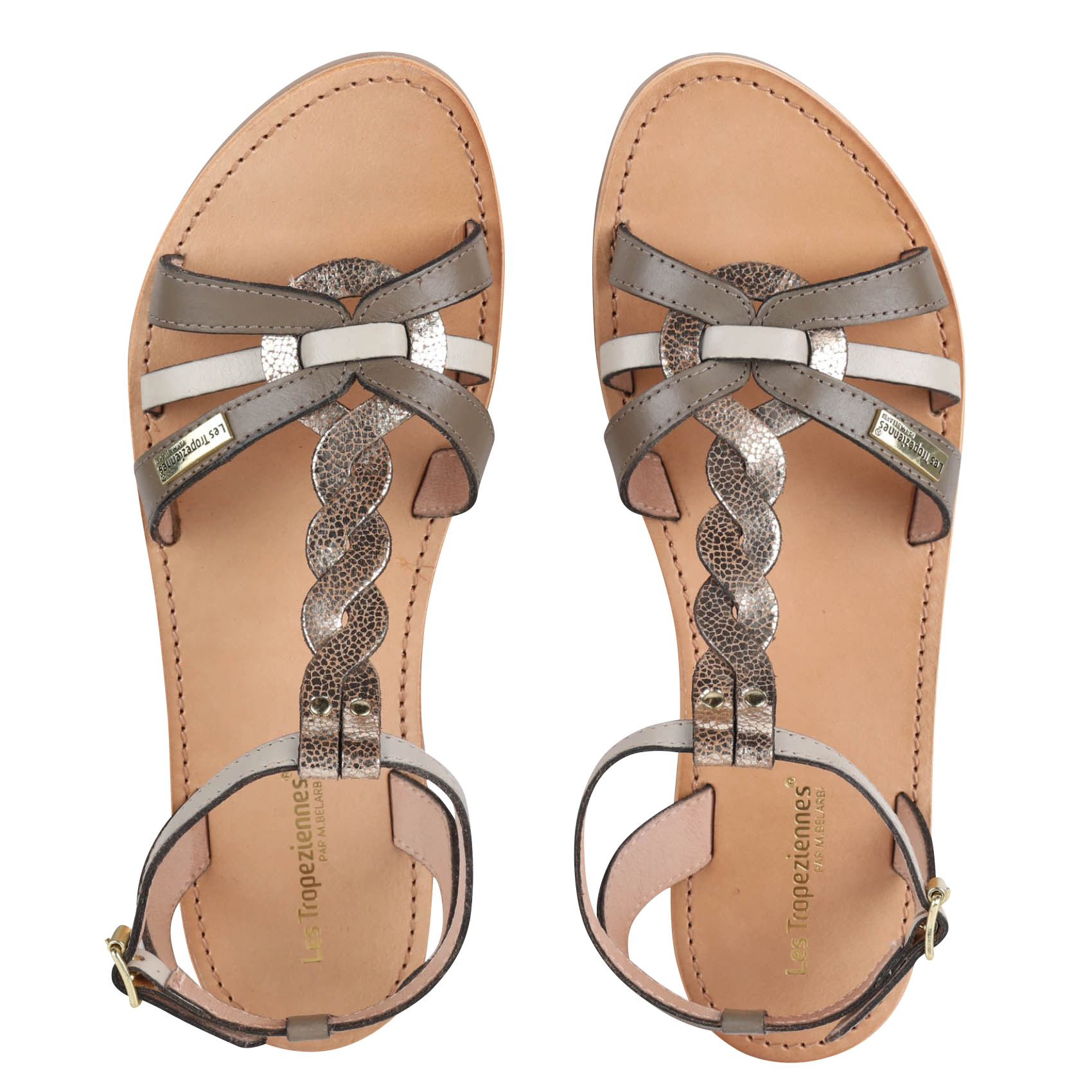 HAMSUNI - Sandales plates en cuir | Multicolore