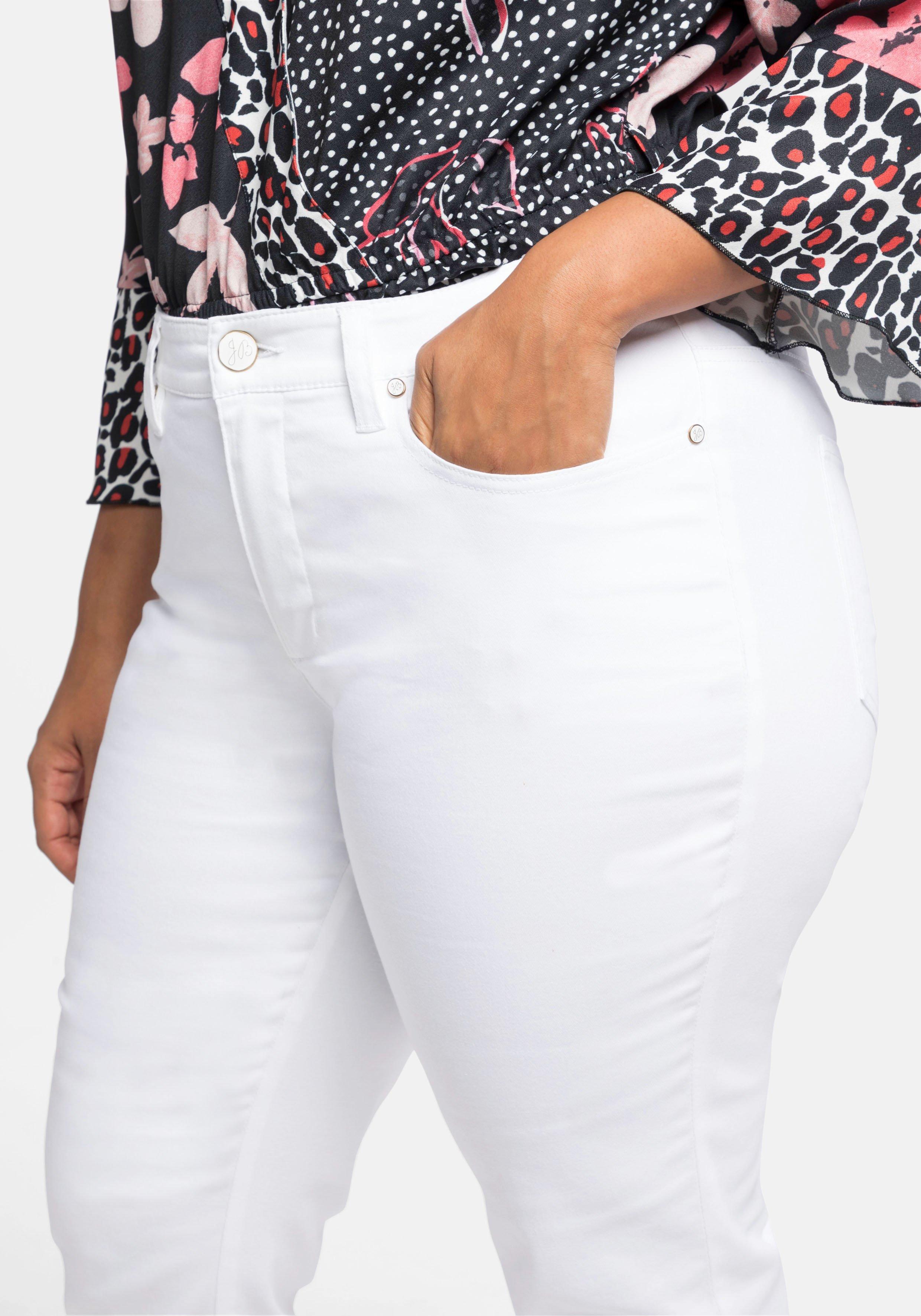 Twill-Caprihose mit fixiertem Umschlag am Bein