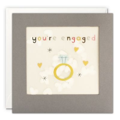 Engagement Ring Grey Paper Shakies Card