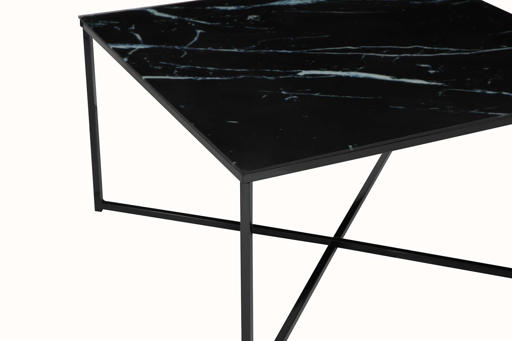 Couchtisch 80x80 Marmor Optik Glastisch Sofatisch Beistelltisch Wohnzimmer Tisch