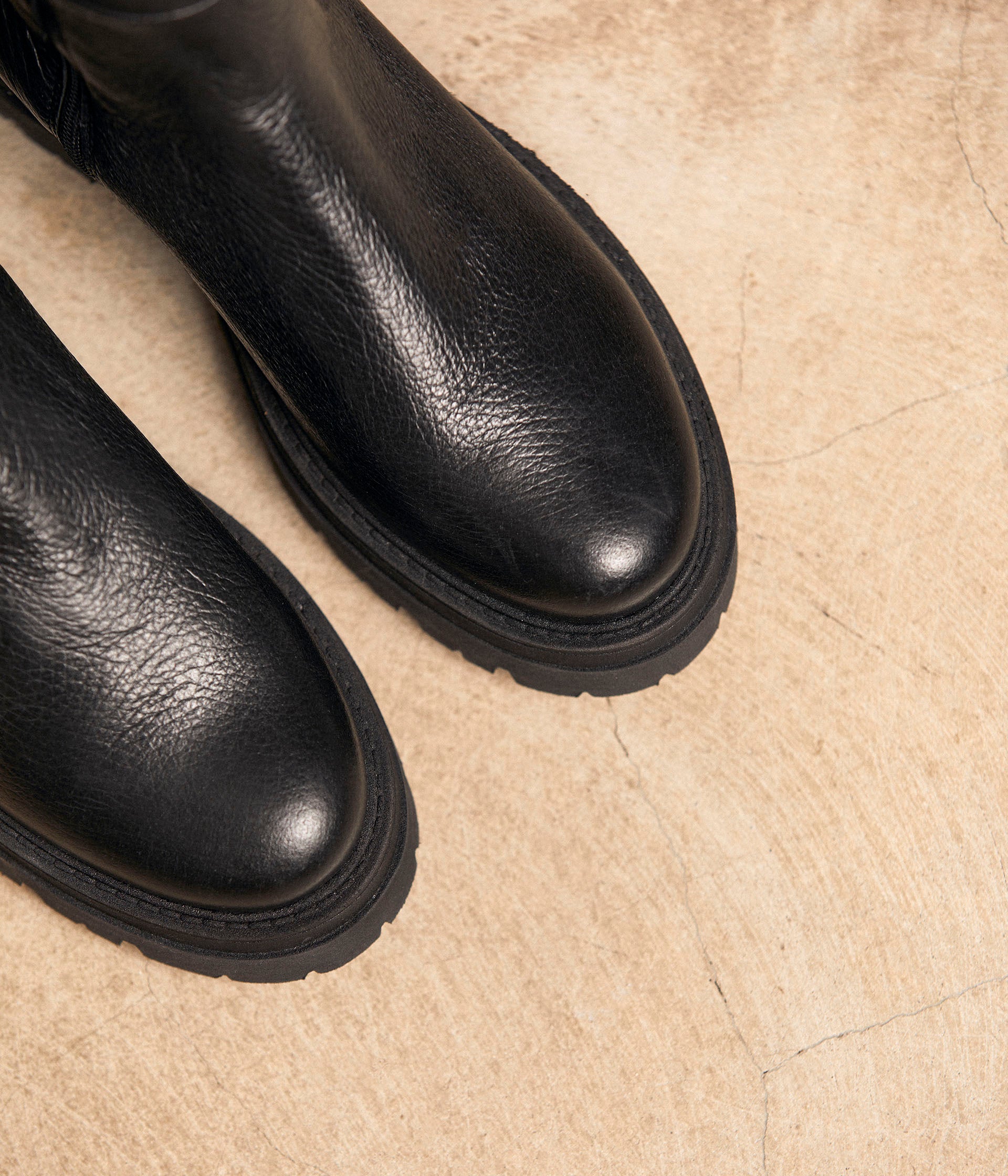 Bottes noires cuir Analisa
