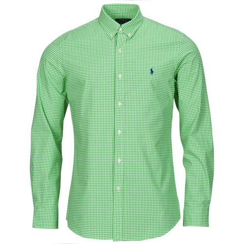 Polo Ralph Lauren - CHEMISE AJUSTEE SLIM FIT EN POPELINE RAYE Verde / Blanco / Summer / Esmeralda