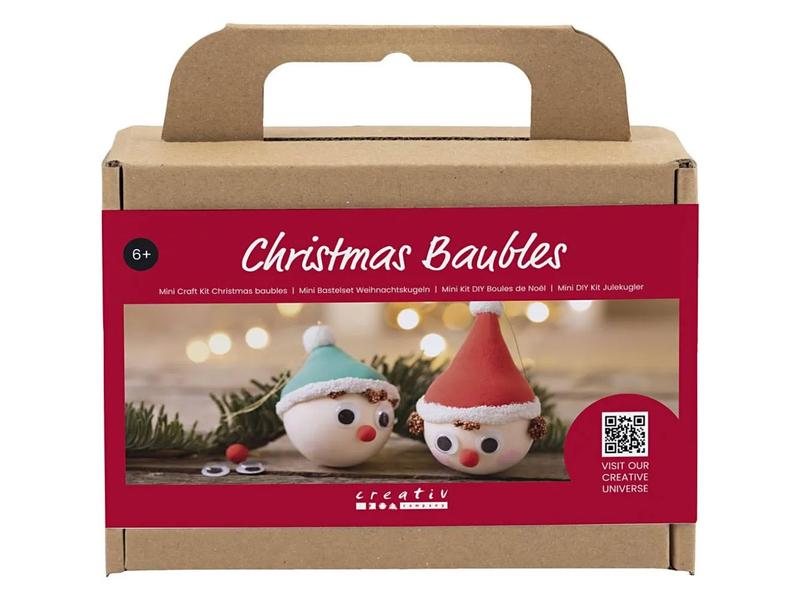 Creativ Company Bastelset Weihnachtskugeln Wichtel Weihnachtsfiguren für den Weihnachtsbaum