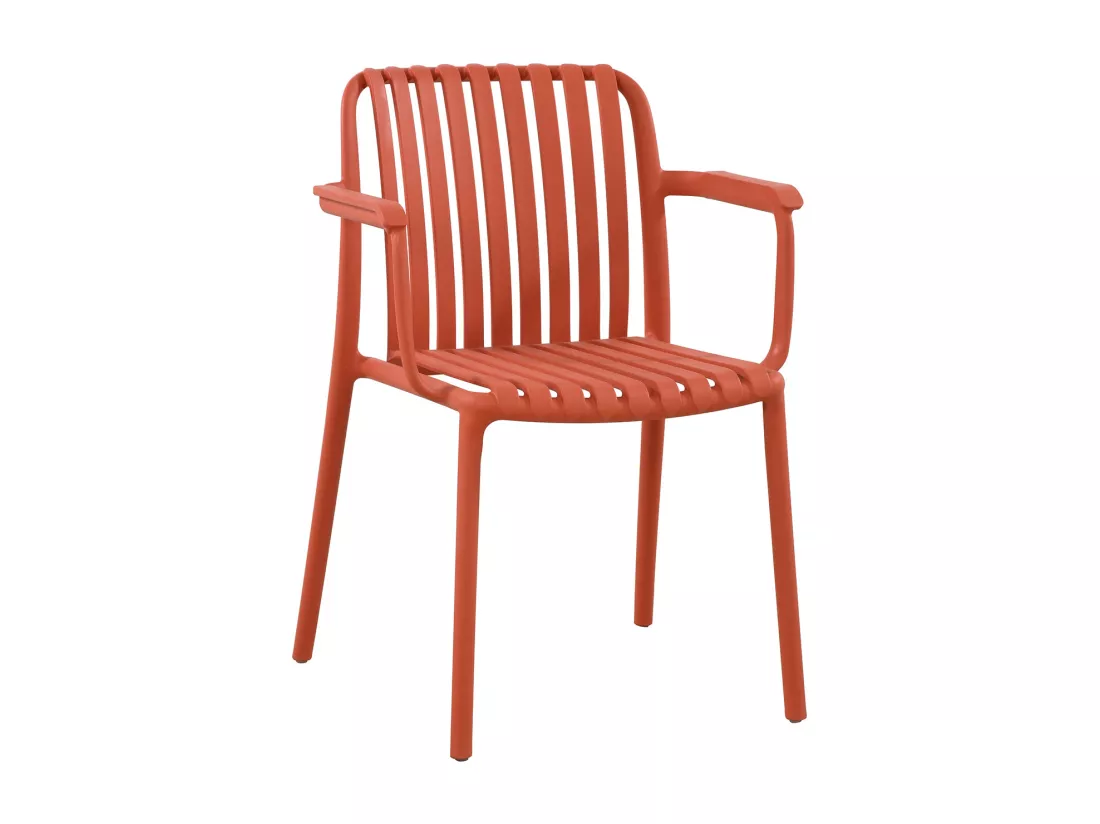 Lot de 2 fauteuils de jardin empilables en polypropylène - Rouge - SESEH de MYLIA