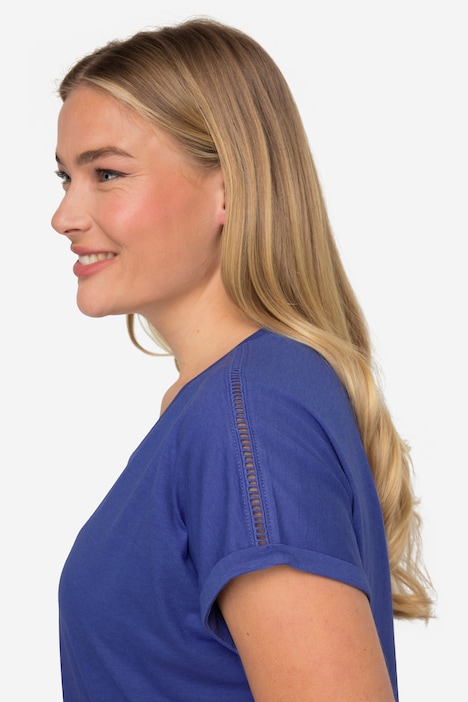 T-Shirt, oversized, Rücken-Ausschnitt, Halbarm