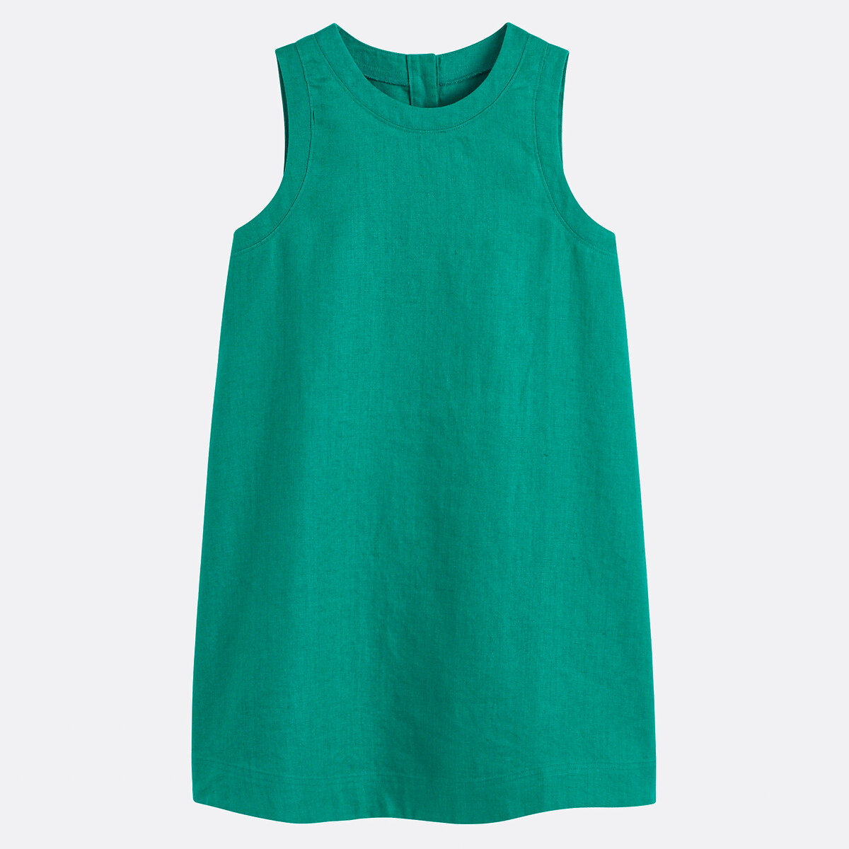 COLEÇÃO LA REDOUTE<br>Vestido curto de linho com modelagem evasê e sem mangas