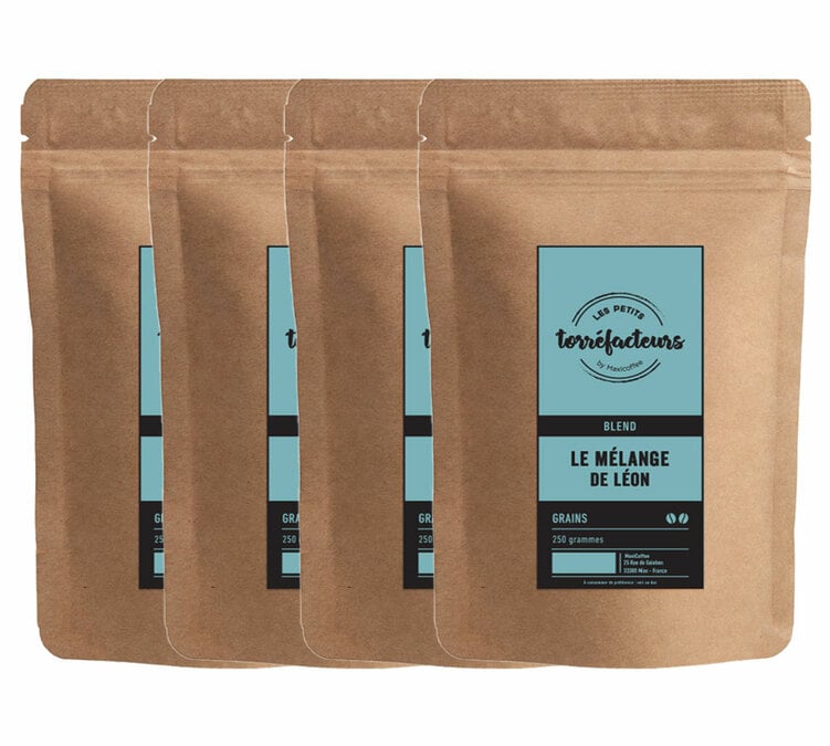 4x250g Café en grain Le Mélange de Léon (Mélange Corsé) Les Petits Torréfacteurs