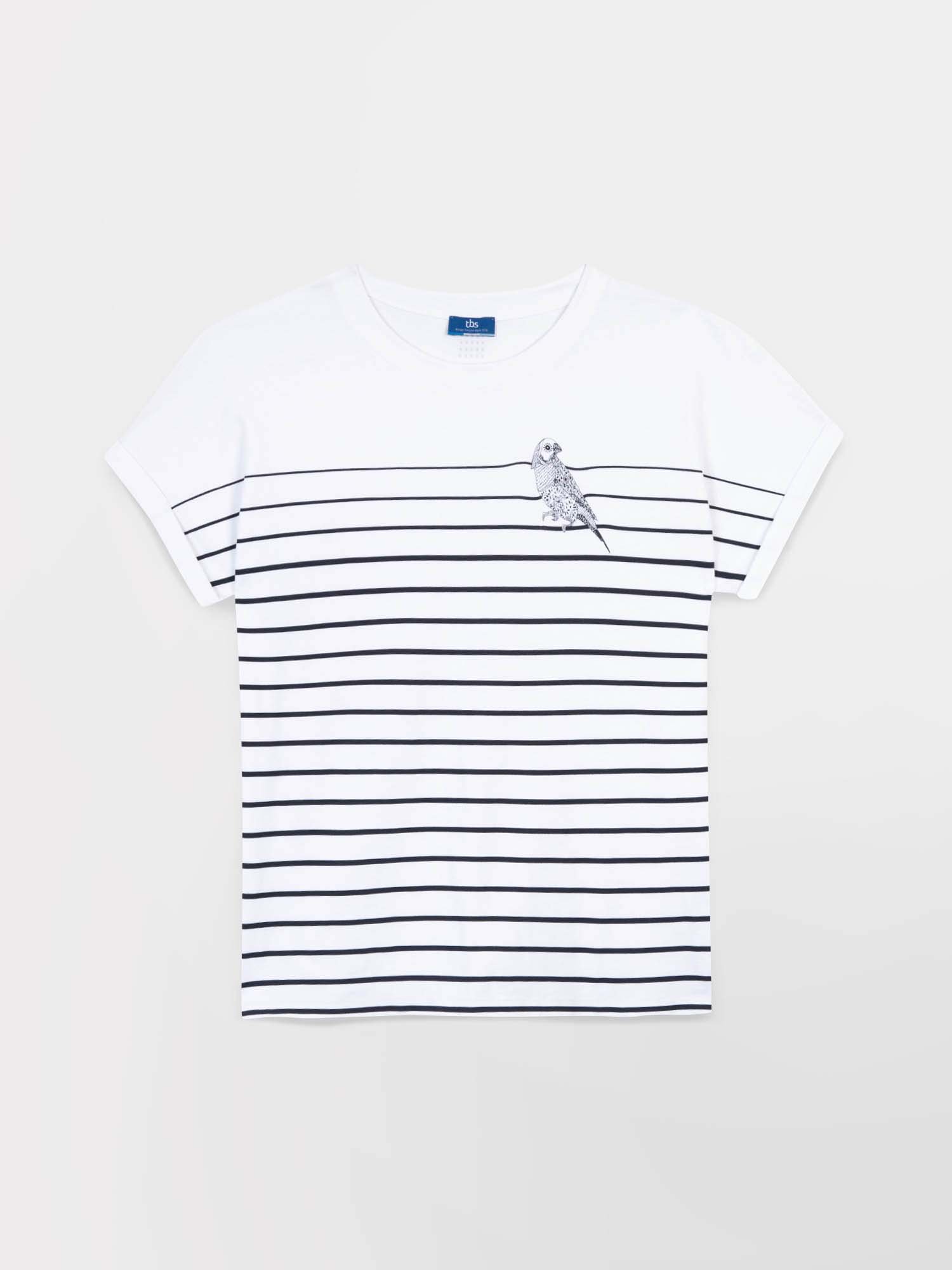 Tee Shirt Femme Marinière Coton Biologique Marine